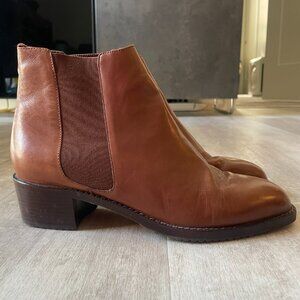 Cole Haan Leather Cognac Slip On Ankle Boot